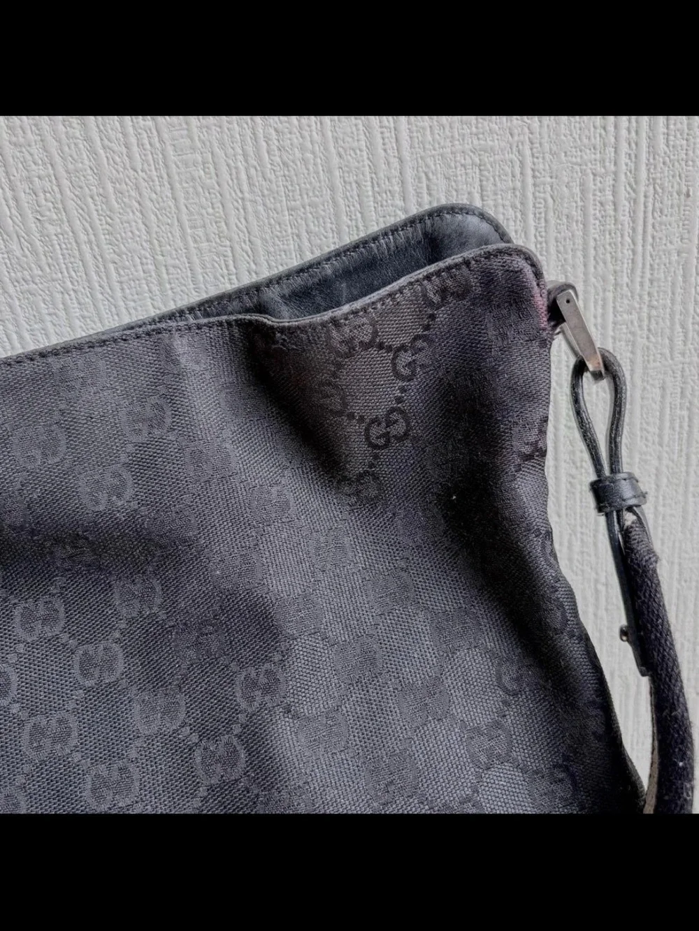 Gucci Black Monogram Shoulder Bag